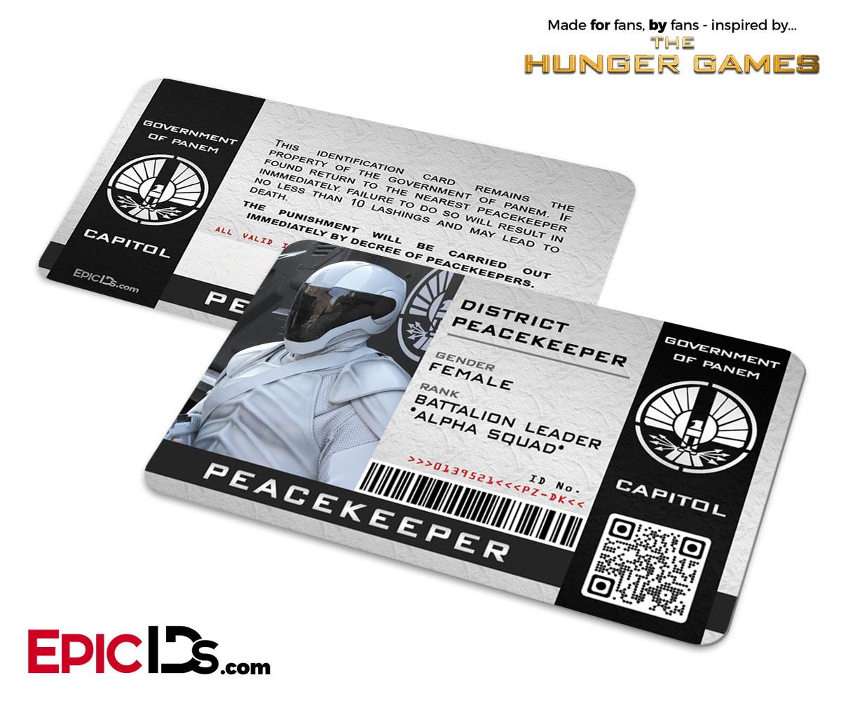 The Hunger Games Inspired Peacekeeper Security ID - Epic IDs