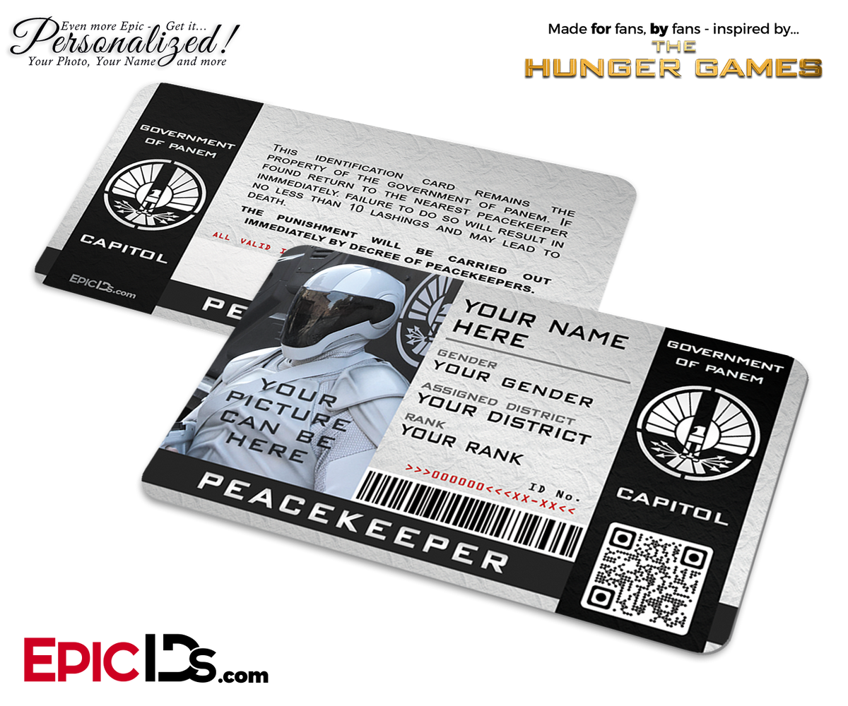 The Hunger Games Inspired Peacekeeper Security ID [Photo Personalized] - Epic IDs