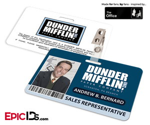 The Office Inspired — Dunder Mifflin Employee ID Badge — Andy Bernard