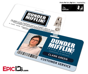 The Office Inspired — Dunder Mifflin Employee ID Badge — Clark Green