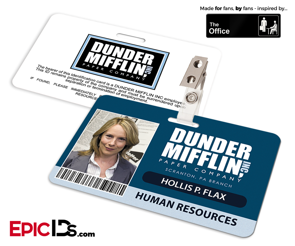 The Office Inspired - Dunder Mifflin Employee ID Badge - Holly Flax - Epic IDs