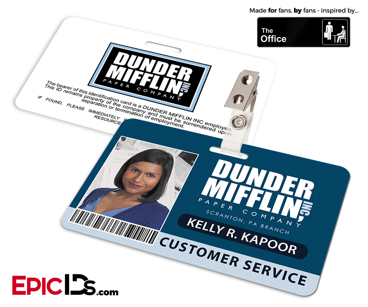 The Office Inspired - Dunder Mifflin Employee ID Badge - Kelly Kapoor - Epic IDs