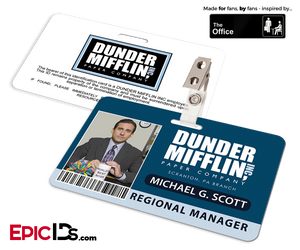 The Office Inspired — Dunder Mifflin Employee ID Badge — Michael Scott
