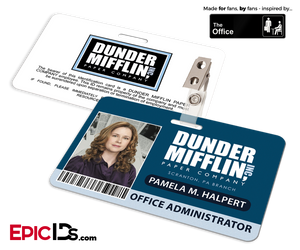 The Office Inspired — Dunder Mifflin Employee ID Badge — Pam Halpert (Office Admin)