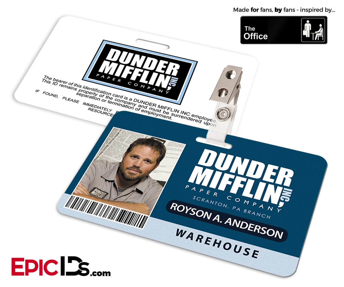 The Office Inspired - Dunder Mifflin Employee ID Badge - Roy Anderson - Epic IDs