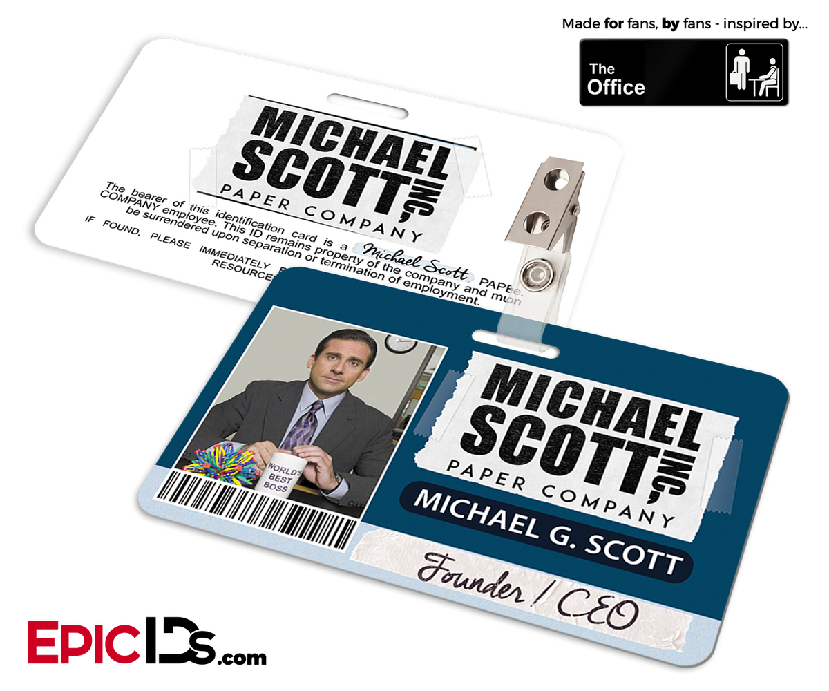 The Office Inspired - Michael Scott Paper Company Employee ID - Michael Scott - Epic IDs