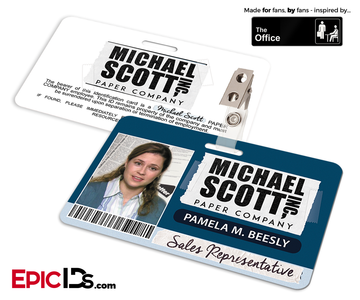 The Office Inspired - Michael Scott Paper Company Employee ID - Pam Beesly - Epic IDs