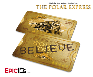 The Polar Express Inspired North Pole 'Believe' Train Ticket (Card)