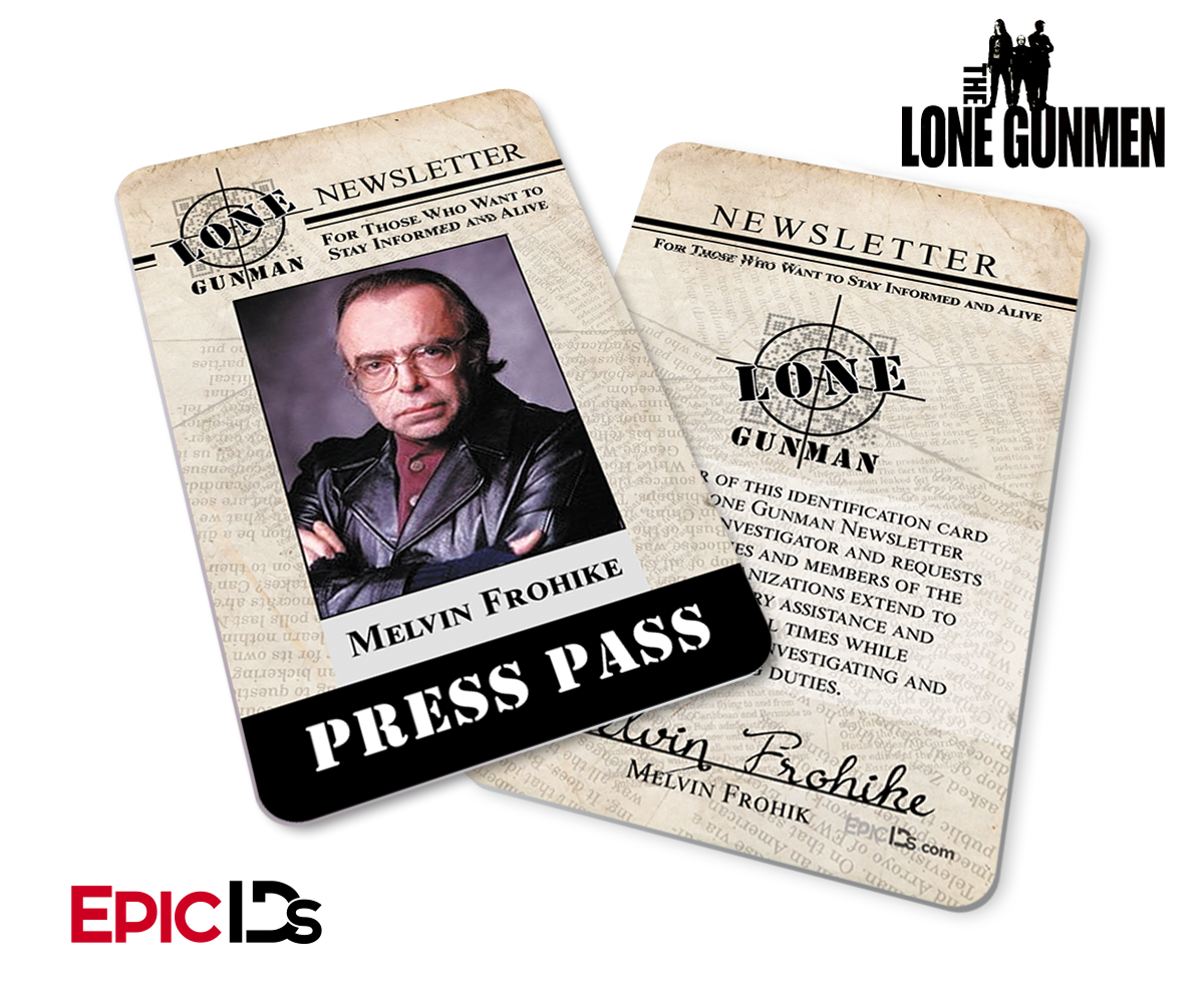 The X-Files / The Lone Gunmen Inspired Melvin Frohike TLG Newsletter Press Pass - Epic IDs