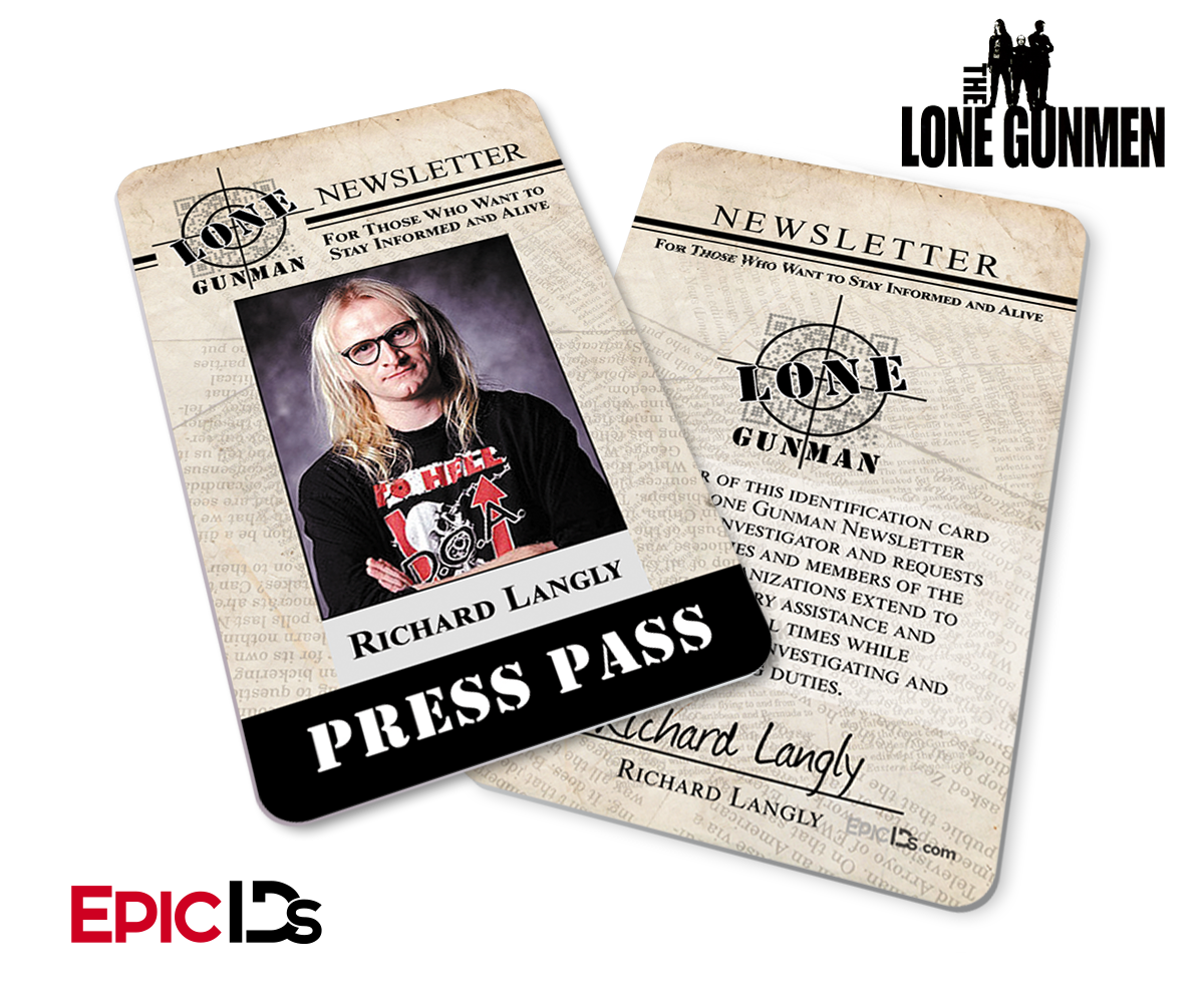 The X-Files / The Lone Gunmen Inspired Richard Langly TLG Newsletter Press Pass - Epic IDs