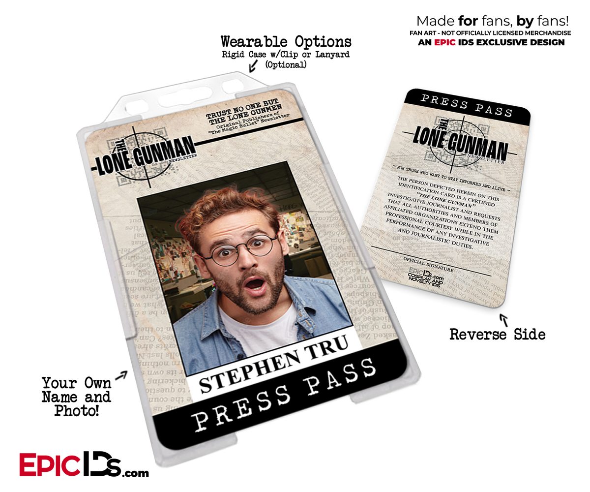 The X-Files / The Lone Gunmen Inspired TLG Newsletter Press Pass [Photo Personalized] - Epic IDs
