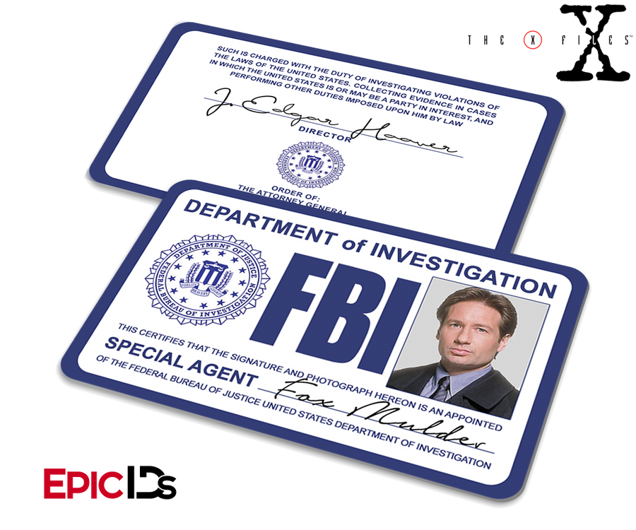 The X-Files Inspired (Classic Edition) Fox Mulder FBI Special Agent ID - Epic IDs