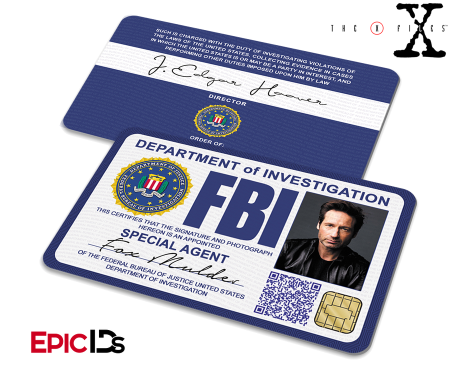 The X-Files Inspired (Modern Edition) Fox Mulder FBI Special Agent ID - Epic IDs