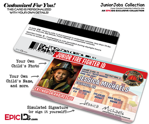 Tiny Task Force™ — Junior FireFighter ID Card For Kids — Photo Personalized