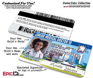 Tiny Task Force™- Junior Medical Doctor ID Card For Kids — Photo Personalized