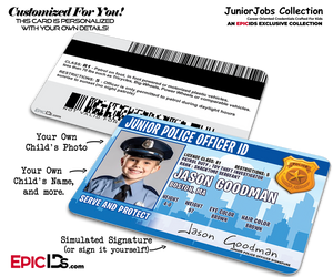 Tiny Task Force™ — Junior Police Officer ID Card For Kids — Photo Personalized