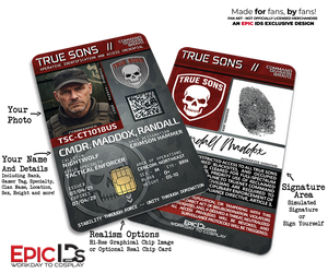 True Sons Operative ID — The Division Cosplay Prop — Photo Personalized