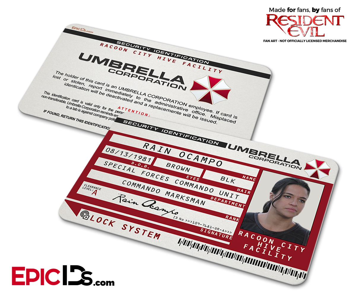 Umbrella Corporation Employee ID - Rain Ocampo - Epic IDs