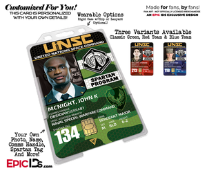 UNSC HALO United Nations Space Command Spartans Cosplay ID Badge — Photo Personalized