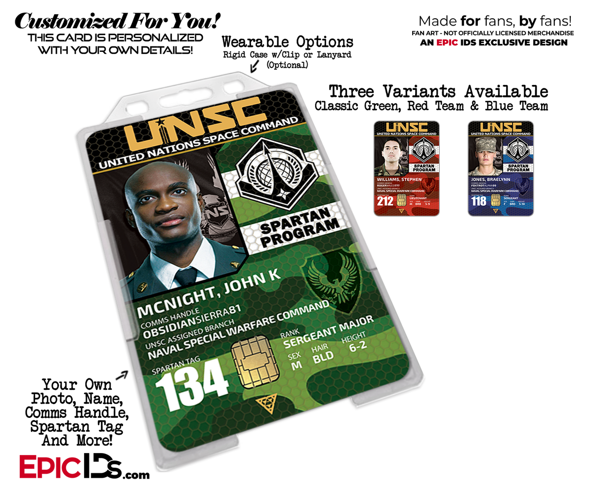 UNSC HALO United Nations Space Command Spartans Cosplay ID Badge [Photo Personalized] - Epic IDs