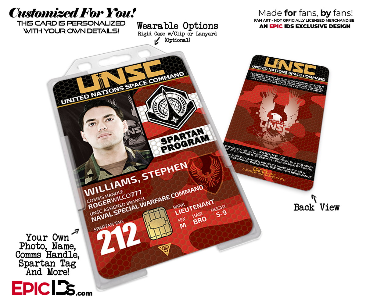 UNSC HALO United Nations Space Command Spartans Cosplay ID Badge [Photo Personalized] - Epic IDs