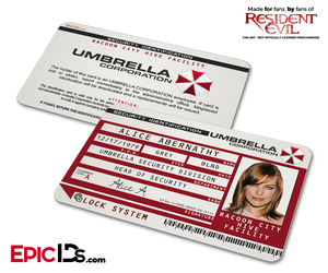 Umbrella Corporation Employee ID - Alice Abernathy