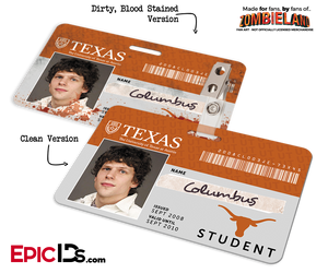 University of Texas 'Columbus' Zombieland Cosplay Student ID