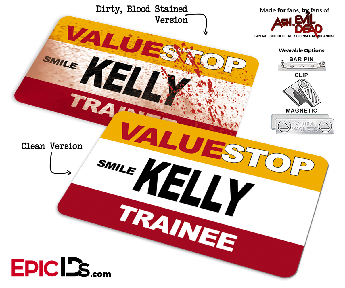 ValueStop &#39;Ash vs Evil Dead&#39; Cosplay Replica Name Badge - Kelly (Trainee) - Epic IDs