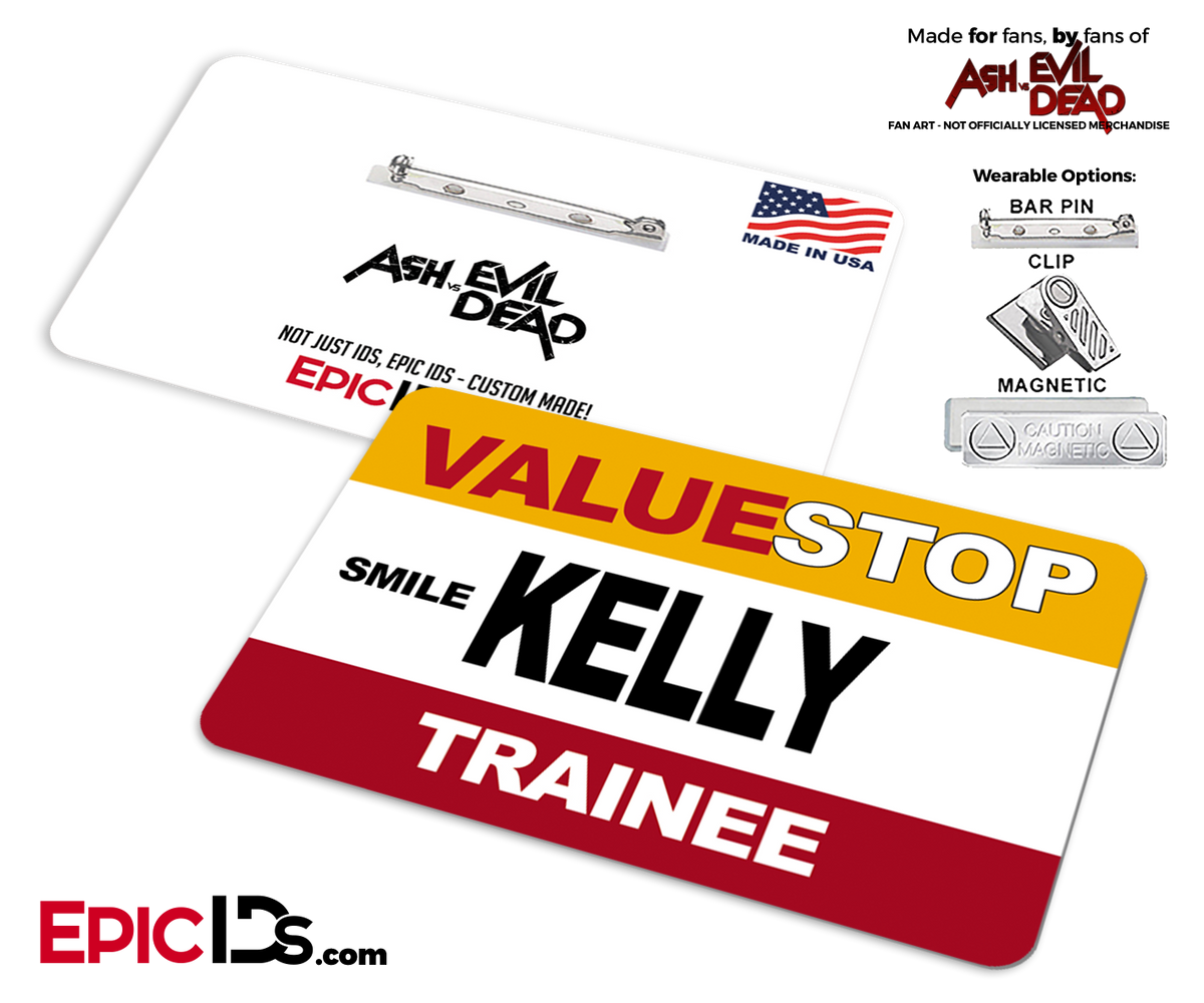 ValueStop &#39;Ash vs Evil Dead&#39; Cosplay Replica Name Badge - Kelly (Trainee) - Epic IDs