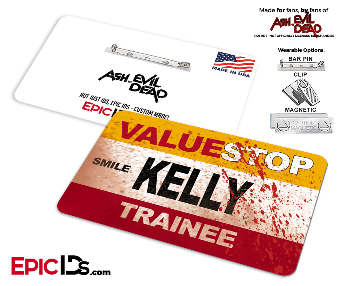 ValueStop &#39;Ash vs Evil Dead&#39; Cosplay Replica Name Badge - Kelly (Trainee) - Epic IDs