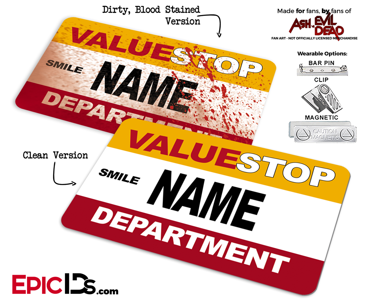 ValueStop &#39;Ash vs Evil Dead&#39; Cosplay Replica Name Badge [Personalized] - Epic IDs