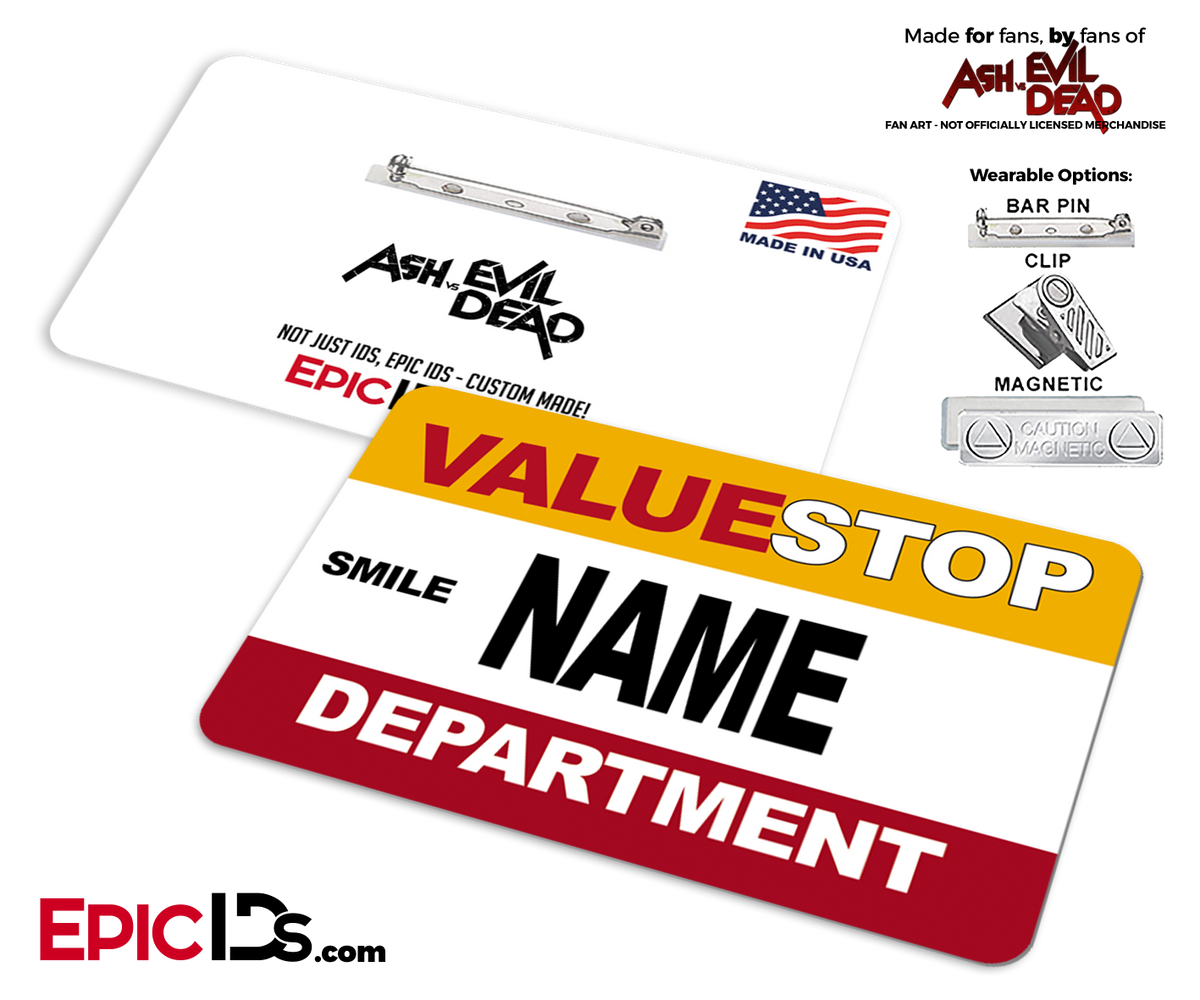 ValueStop &#39;Ash vs Evil Dead&#39; Cosplay Replica Name Badge [Personalized] - Epic IDs
