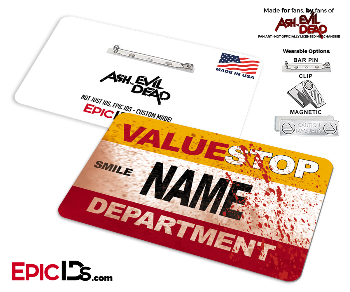 ValueStop &#39;Ash vs Evil Dead&#39; Cosplay Replica Name Badge [Personalized] - Epic IDs
