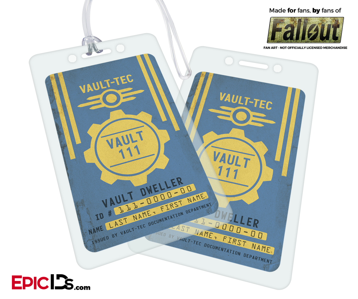 Vault Dweller &#39;Fallout&#39; Double-Sided Bag Tag [Personalized] - Epic IDs