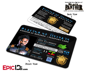 Kingdom of Wakanda Passport Card (Inspired by Black Panther) - Killmonger