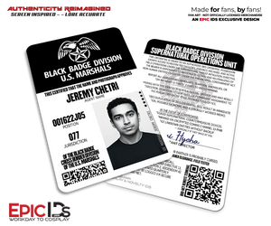 Jeremy Chetri ID Badge – Black Badge Division – Wynonna Earp TV Series