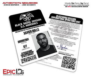 Xavier Dolls ID Badge – Black Badge Division – Wynonna Earp TV Series