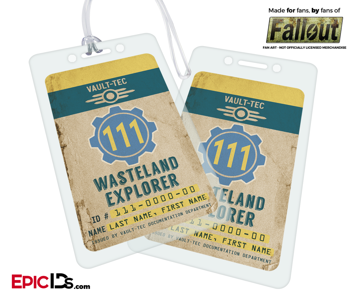 Wasteland Explorer &#39;Fallout&#39; Double-Sided Bag Tag [Personalized] - Epic IDs