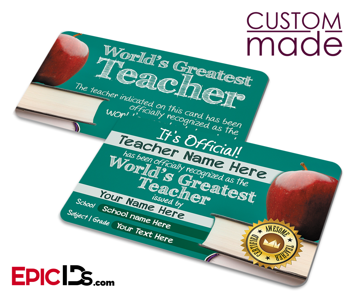Worlds Greatest Teacher Card [Personalized] - Epic IDs