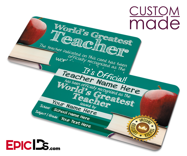 Worlds Greatest Teacher Card — Personalized - Epic IDs
