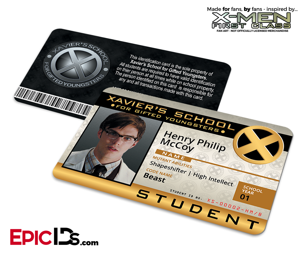 Xavier Institute For Gifted Youngsters &#39;X-Men&#39; Student ID Card - Henry McCoy / Beast - Epic IDs