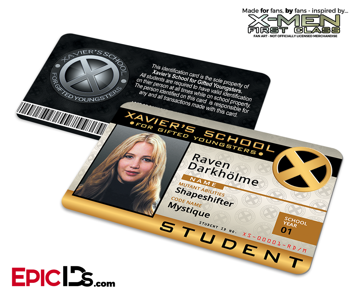 Xavier Institute For Gifted Youngsters &#39;X-Men&#39; Student ID Card - Raven Darkholme / Mystique - Epic IDs