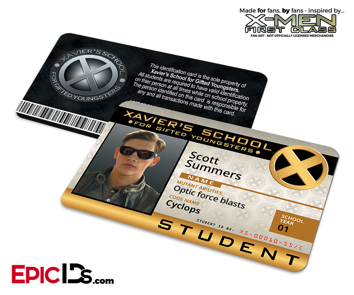 Xavier Institute For Gifted Youngsters &#39;X-Men&#39; Student ID Card - Scott Summers / Cyclops - Epic IDs