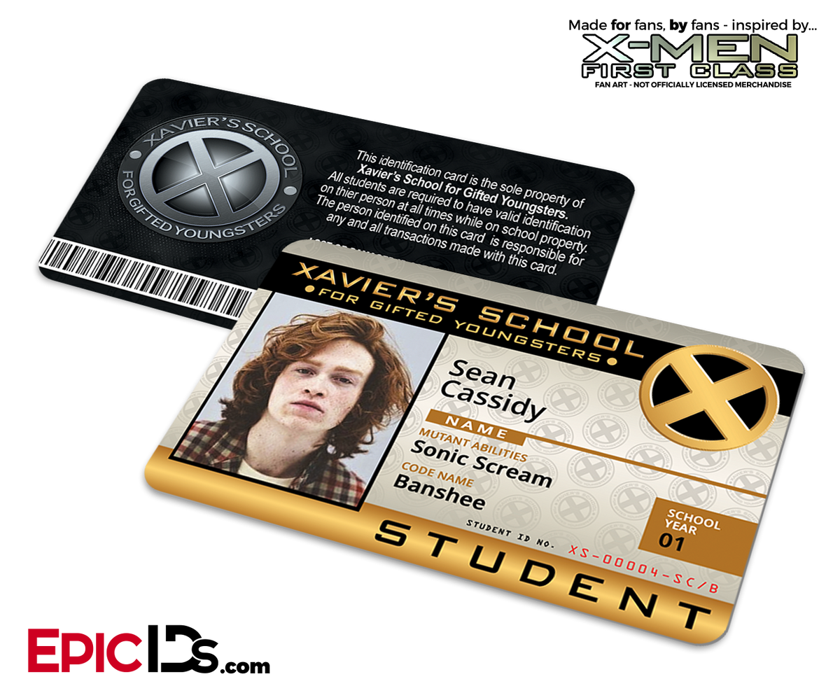 Xavier Institute For Gifted Youngsters &#39;X-Men&#39; Student ID Card - Sean Cassidy / Banshee - Epic IDs