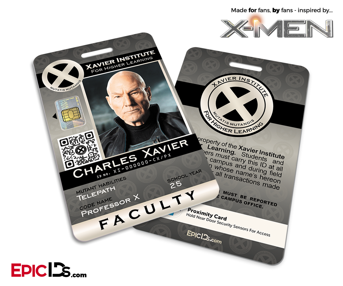 Xavier Institute For Higher Learning &#39;X-Men&#39; Faculty ID Card - Charles Xavier / Professor X - Epic IDs