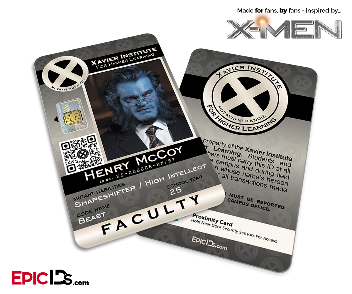 Xavier Institute For Higher Learning &#39;X-Men&#39; Faculty ID Card - Henry McCoy / Beast - Epic IDs