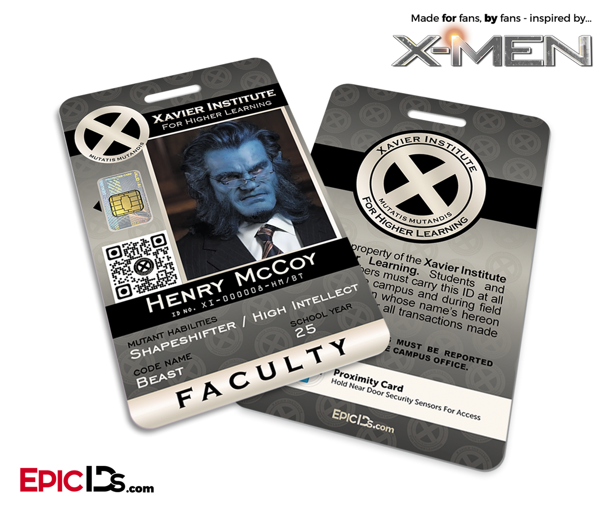 Xavier Institute For Higher Learning &#39;X-Men&#39; Faculty ID Card - Henry McCoy / Beast - Epic IDs