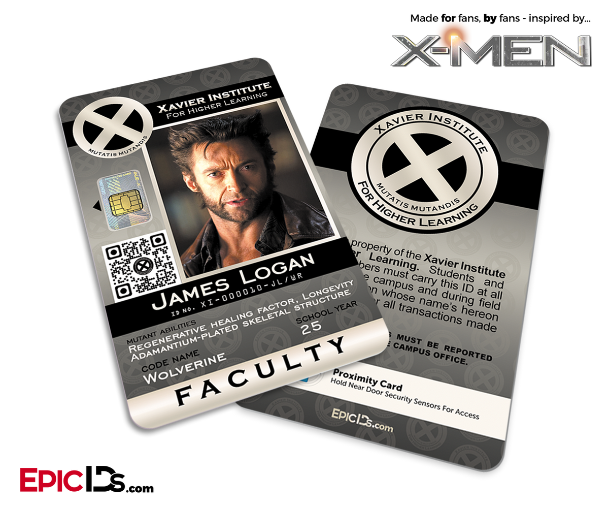 Xavier Institute For Higher Learning &#39;X-Men&#39; Faculty ID Card - James Logan / Wolverine - Epic IDs