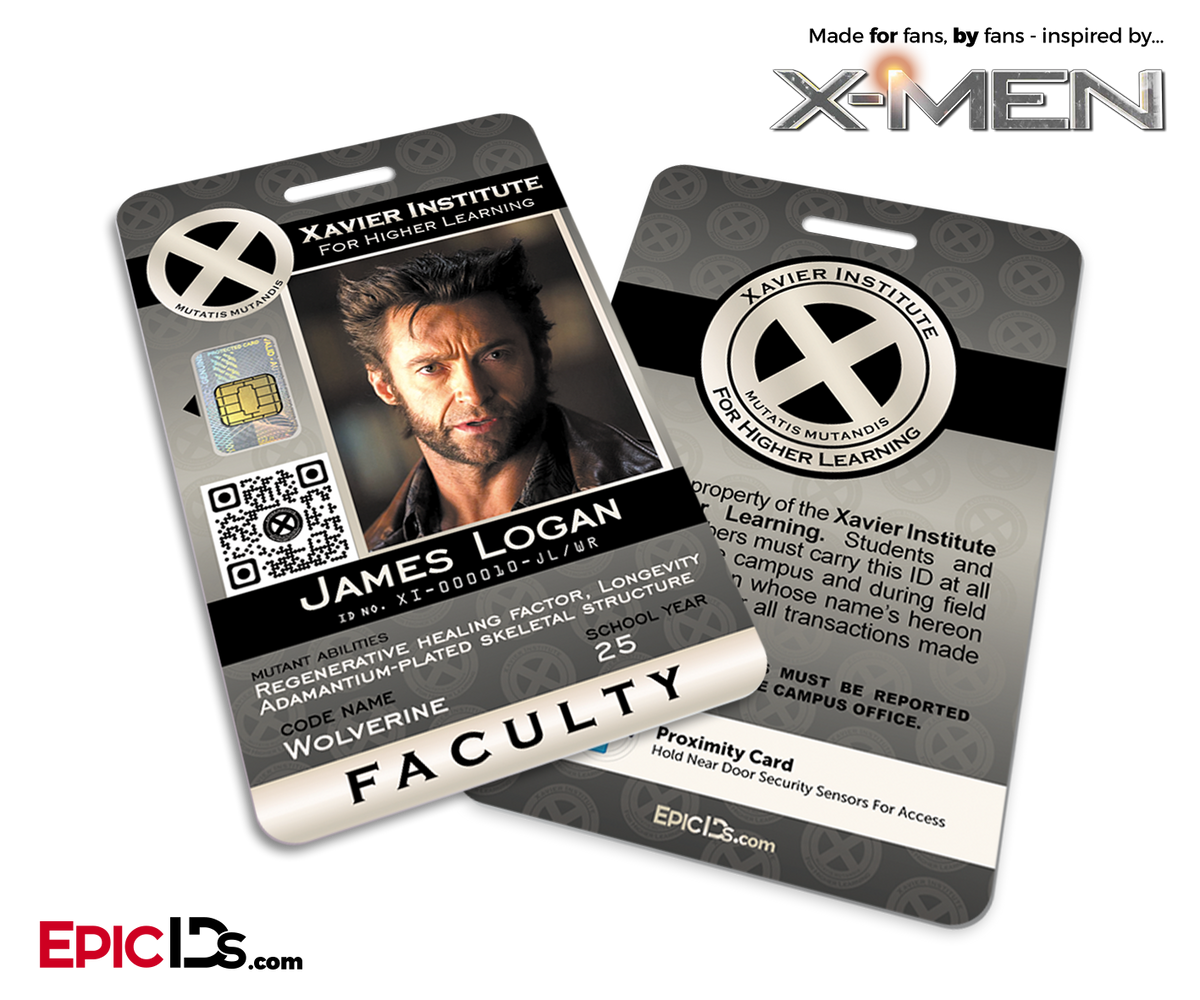 Xavier Institute For Higher Learning &#39;X-Men&#39; Faculty ID Card - James Logan / Wolverine - Epic IDs