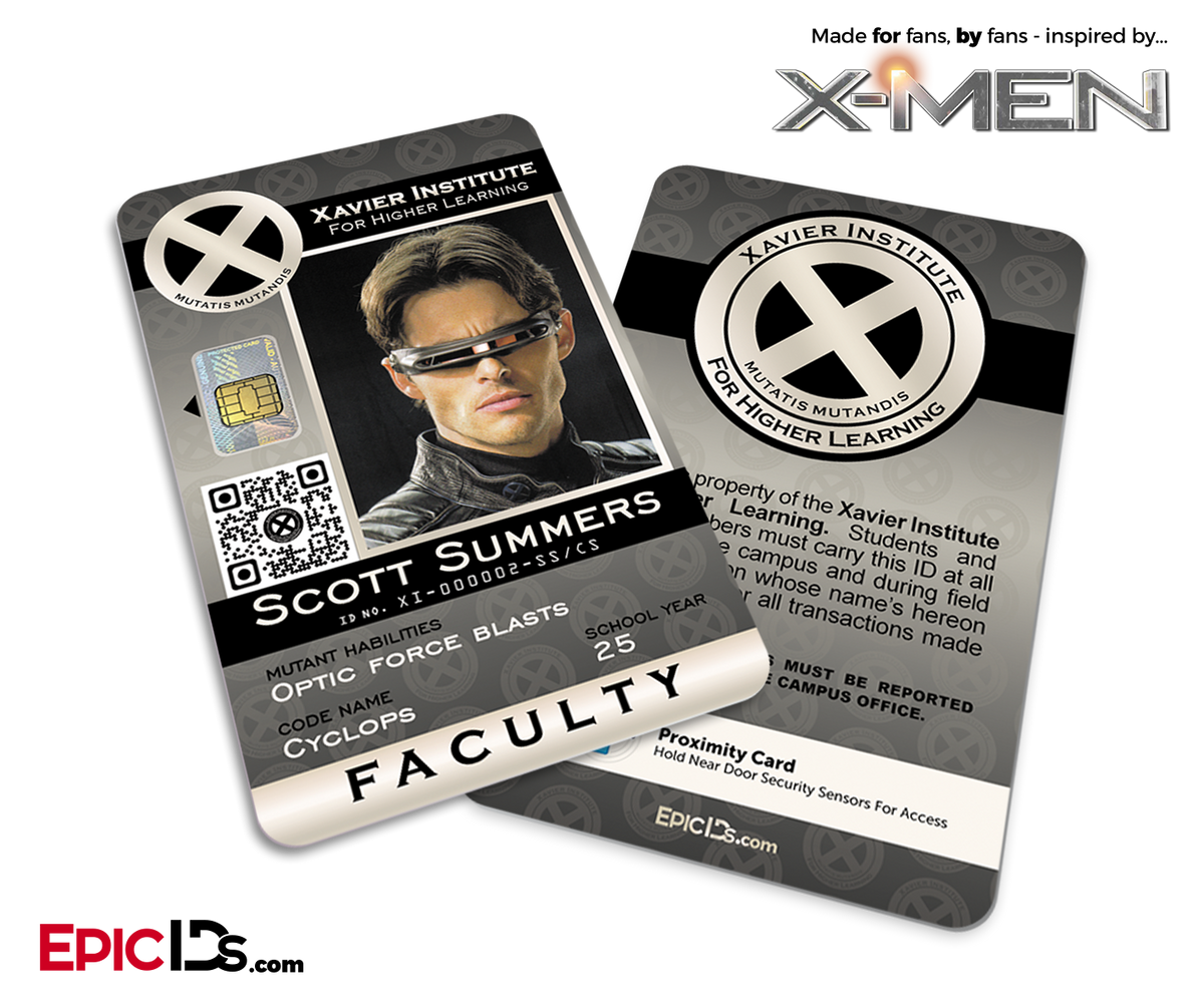 Xavier Institute For Higher Learning &#39;X-Men&#39; Faculty ID Card - Scott Summers / Cyclops - Epic IDs